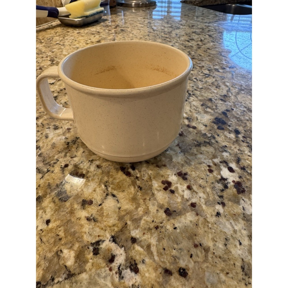 Rubbermaid Microwave Heatables Soup Mug Bowl #5520 Speckled Beige Vintage 1980s